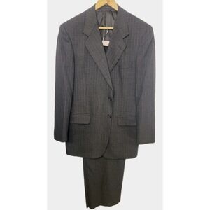 Mark Alexander Men's 42L Pinstripe Wool‎ Suit 2 Piece Gray Jacket Pants 36x30